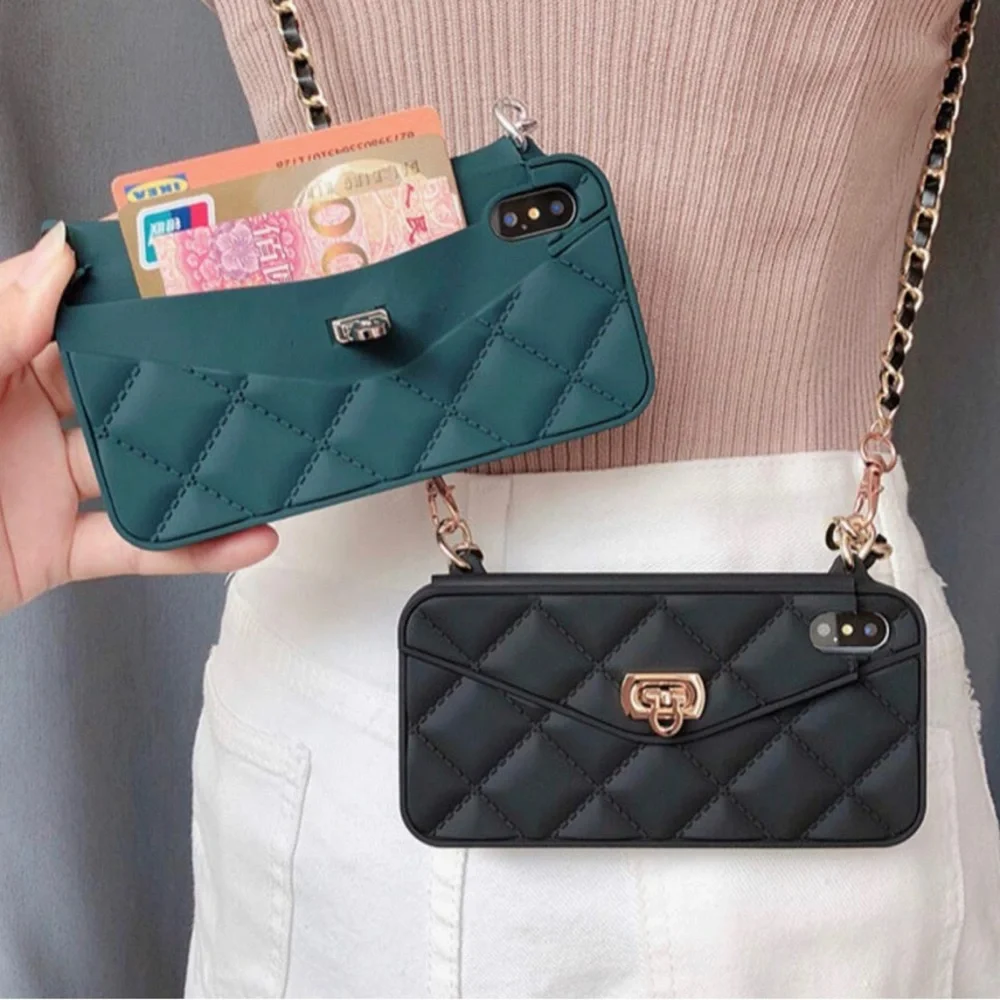 Wallet iPhone 12 Plus Case W/Shoulder Strap